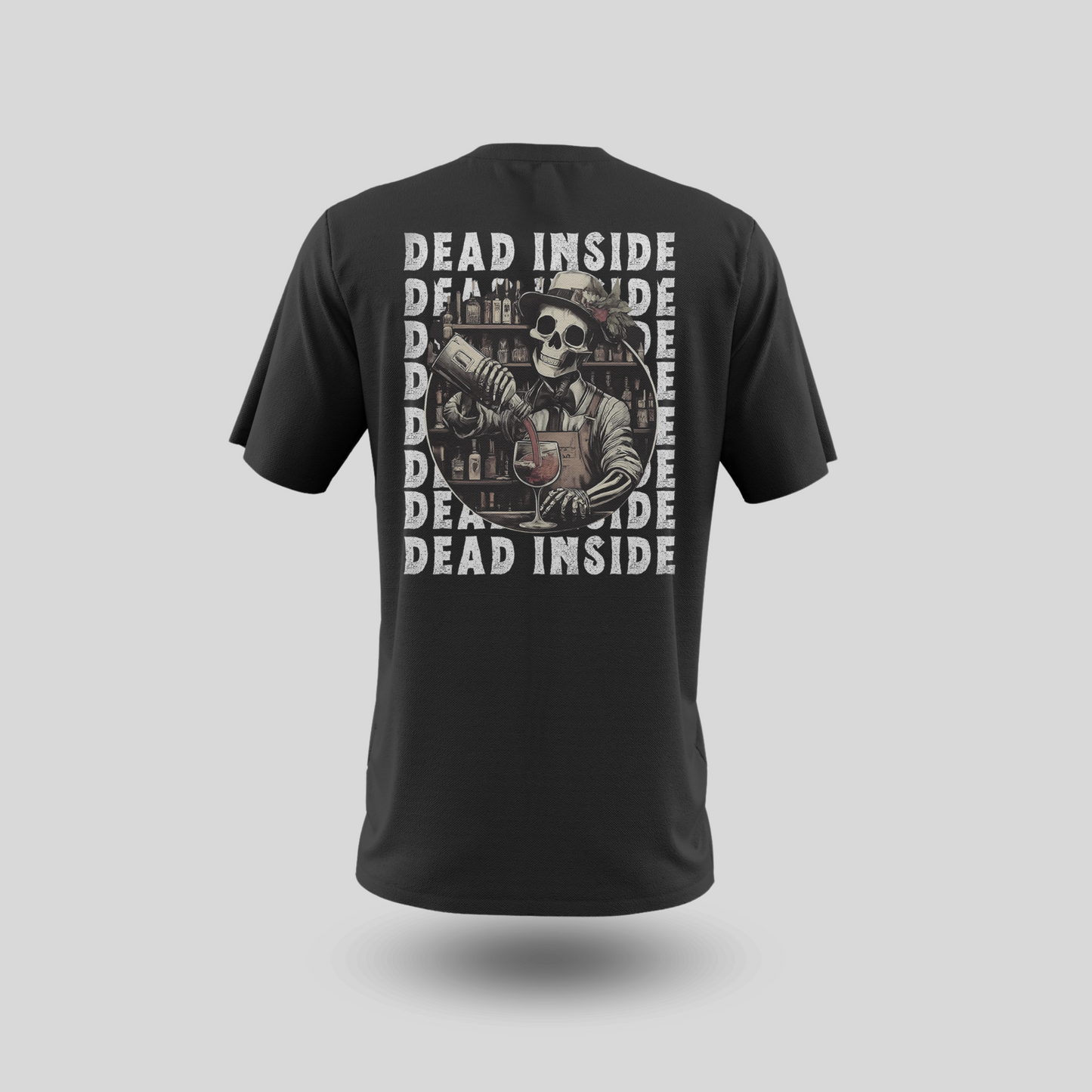 Drunkenlankan Black oversized T-shirt with Dead Inside design. (hospitality mentality)