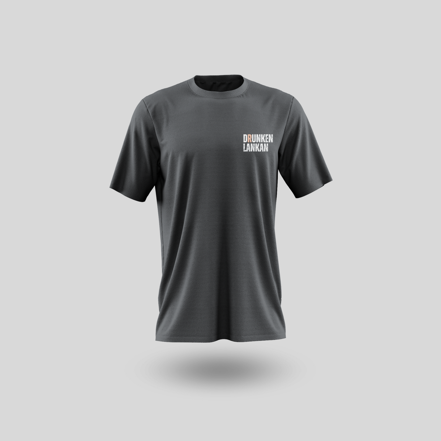 Drunkenlankan grey oversized T-shirt with Stay Sloshed design. (hospitality mentality)